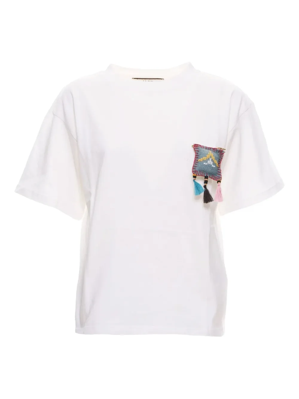 embroidered-tassel T-shirt