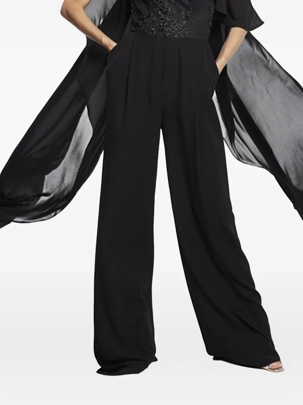 ALESSANDRO LEGORA Verfraaide jumpsuit met wijde pijpen - Zwart