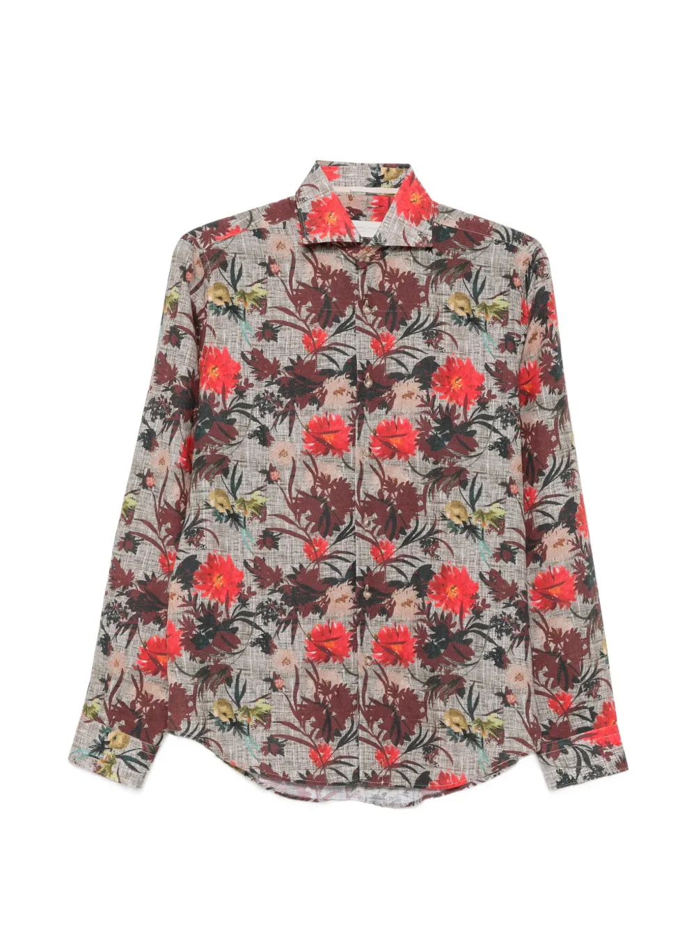 Alessandro Lamura Hemd mit Blumenprint - Grau