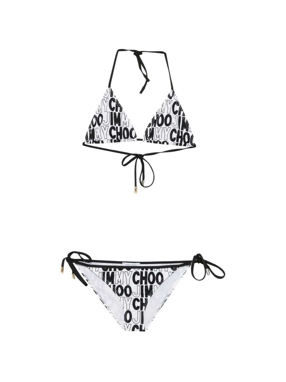 Jimmy Choo Top bikini a triangolo con logo - Bianco