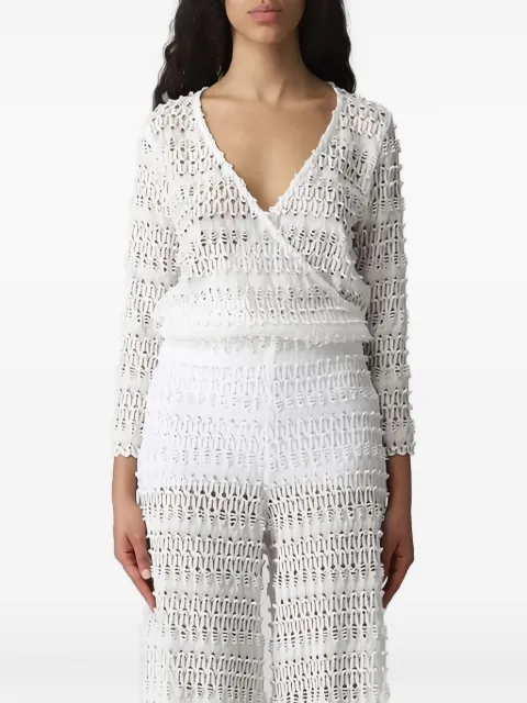 Hanita crochet-knit wrap top