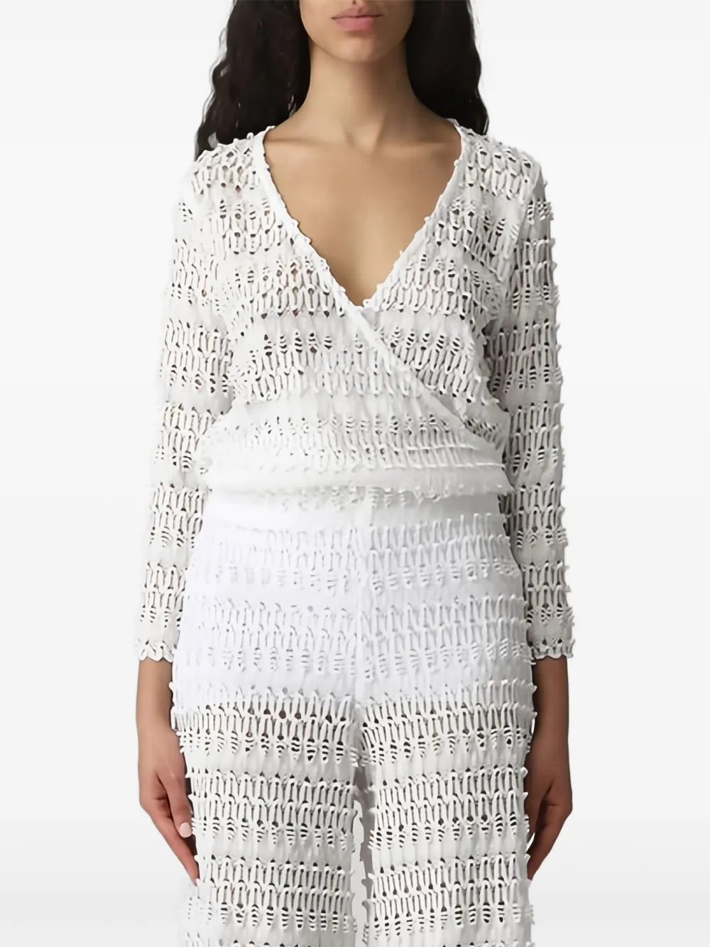 Hanita crochet-knit wrap top | Blouses | Image 2
