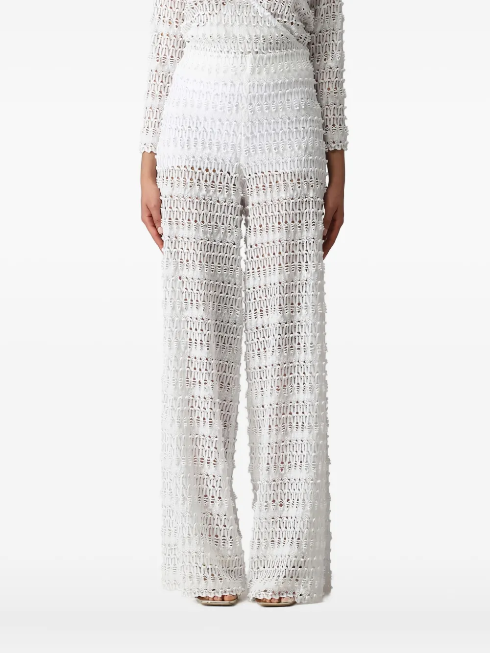 Hanita crochet-lace trousers - Wit