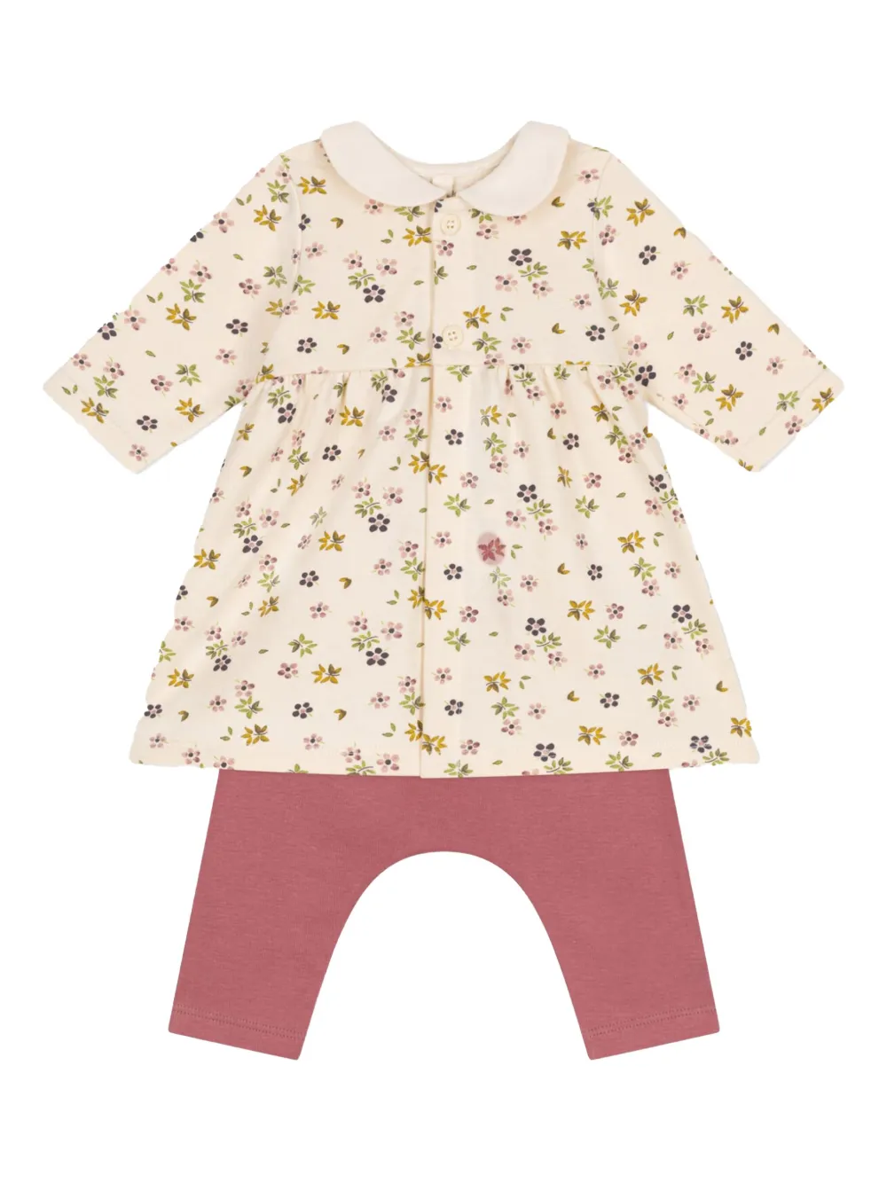 Petit Bateau floral-print dress (set of two) Beige