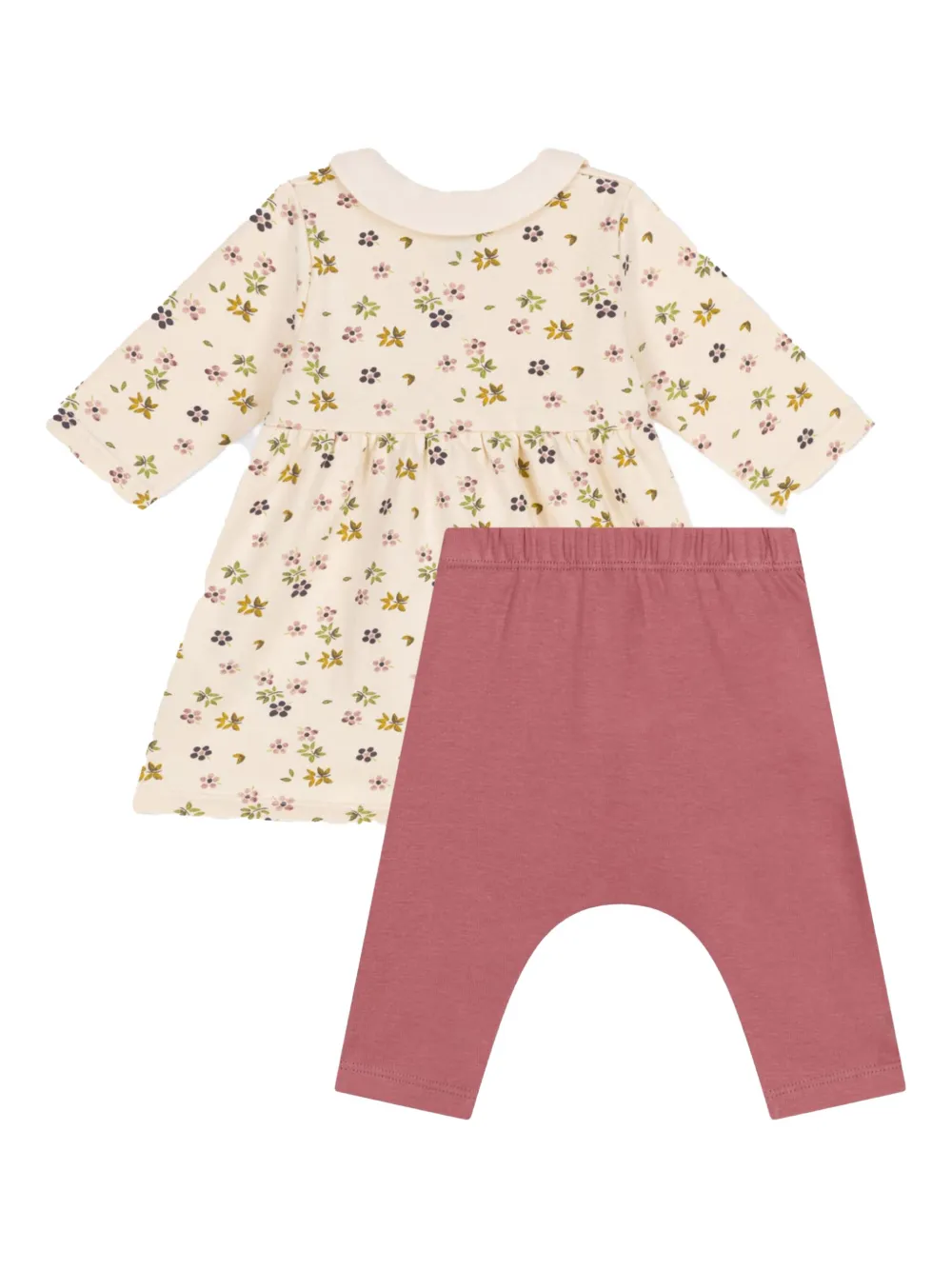 Petit Bateau floral-print dress (set of two) Beige