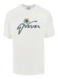 This Is Never That floral-embroidered script T-shirt - White