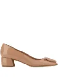 Ferragamo patent leather block-heel pumps - Neutrals