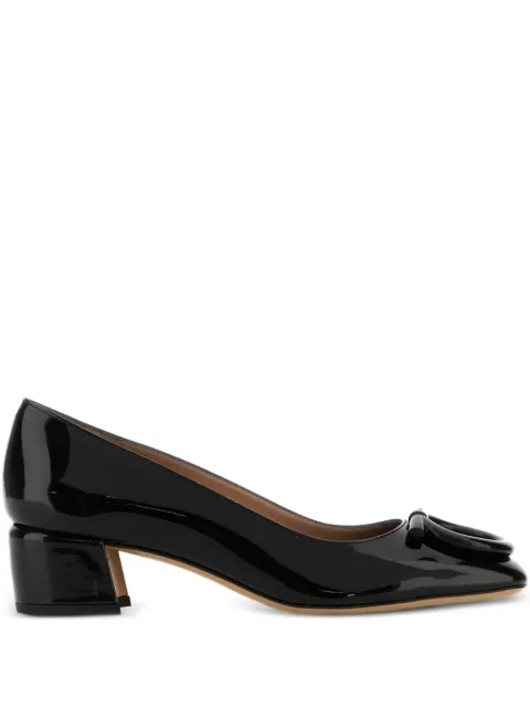 Ferragamo patent leather block-heel pumps