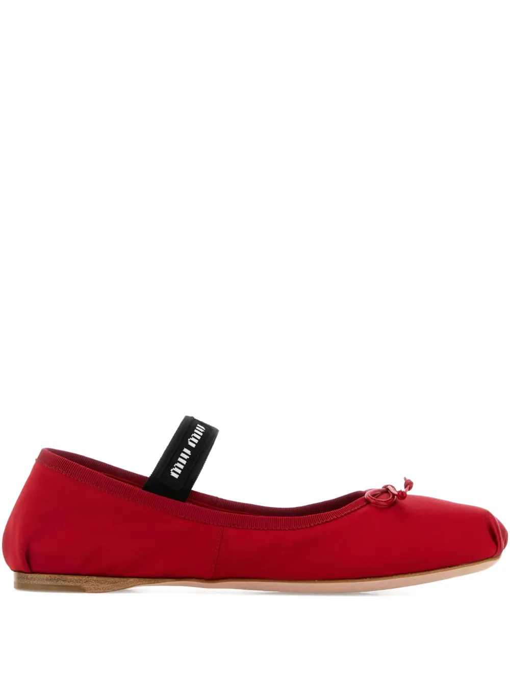Miu Miu bow-detail ballet flats - Rosso