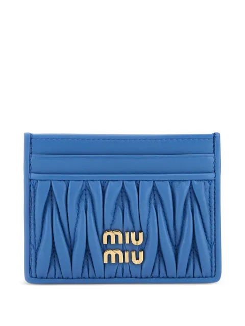Miu Miu matelassé-motif leather card holder