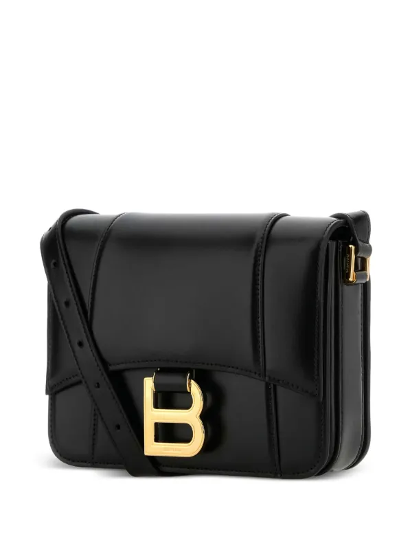 Balenciaga Hourglass Flap Bag Leren Tas Zwart FARFETCH NL