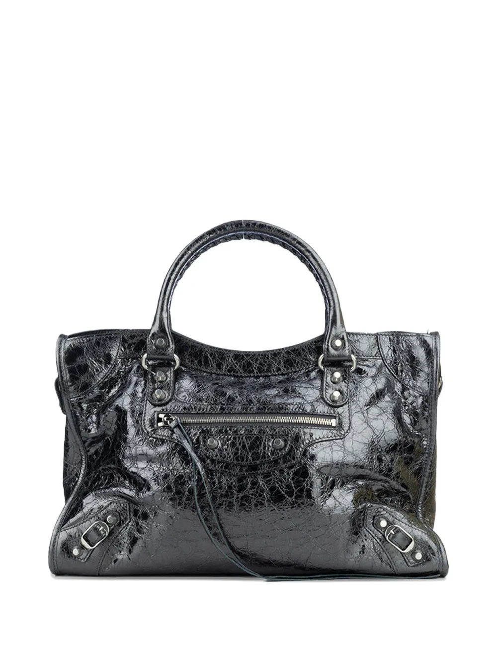 Balenciaga Le City metallic-effect top-handle small tote bag - Grigio