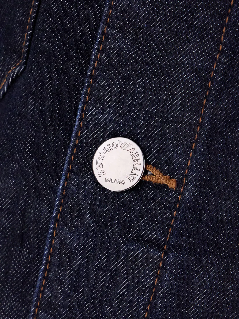 Emporio Armani Denim jack met logoknoop Blauw