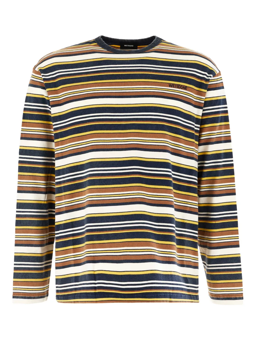 We11done Gestreept T-shirt met lange mouwen Blauw