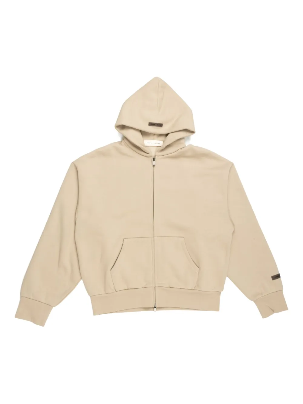 FEAR OF GOD ESSENTIALS zip-up fleece hoodie Beige