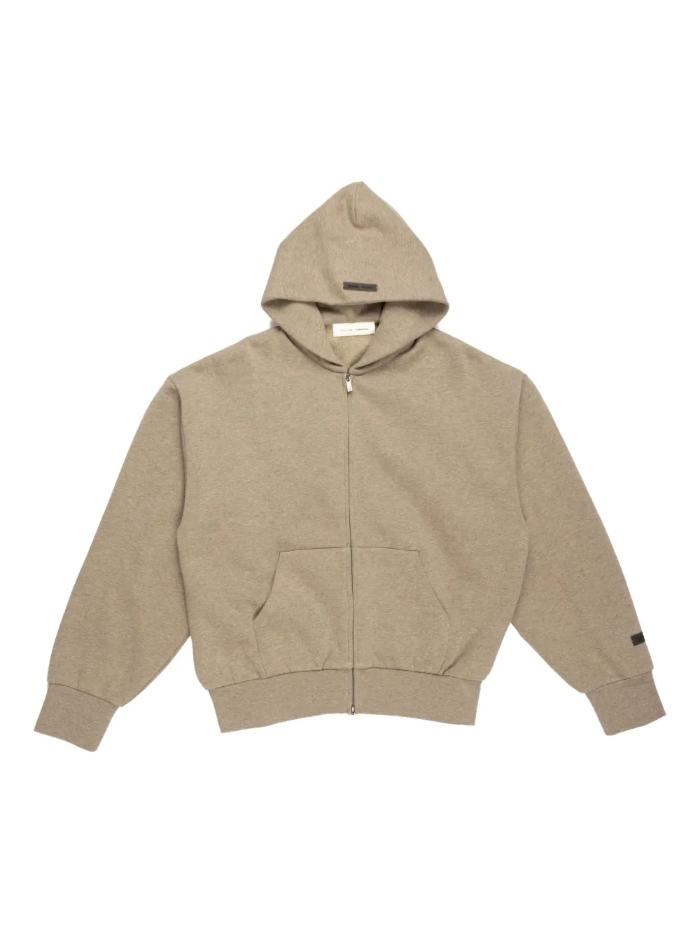 FEAR OF GOD ESSENTIALS fleece zip-up hoodie Beige