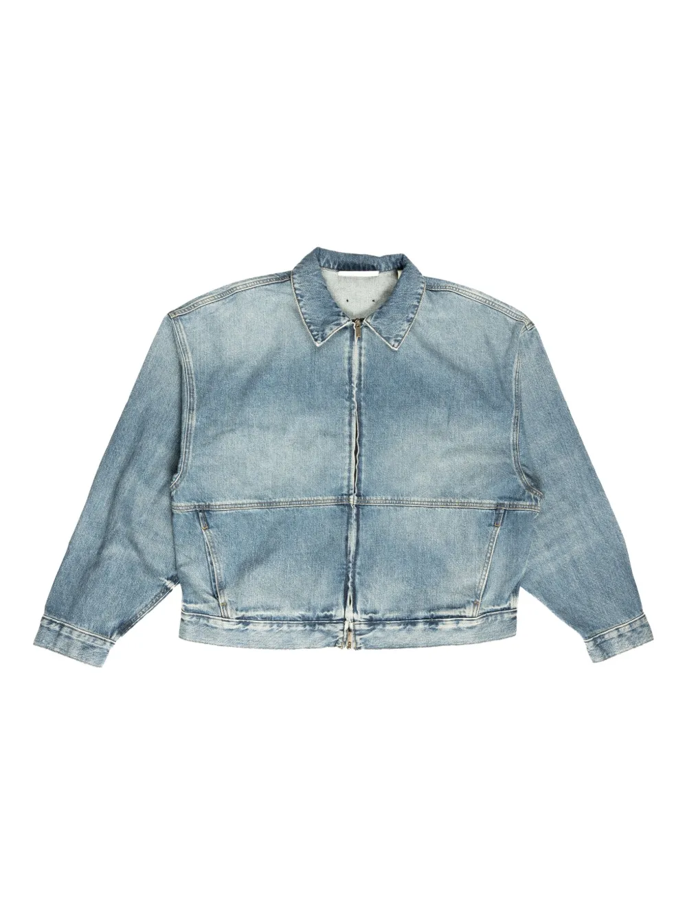 FEAR OF GOD ESSENTIALS zip-front denim jacket Blauw
