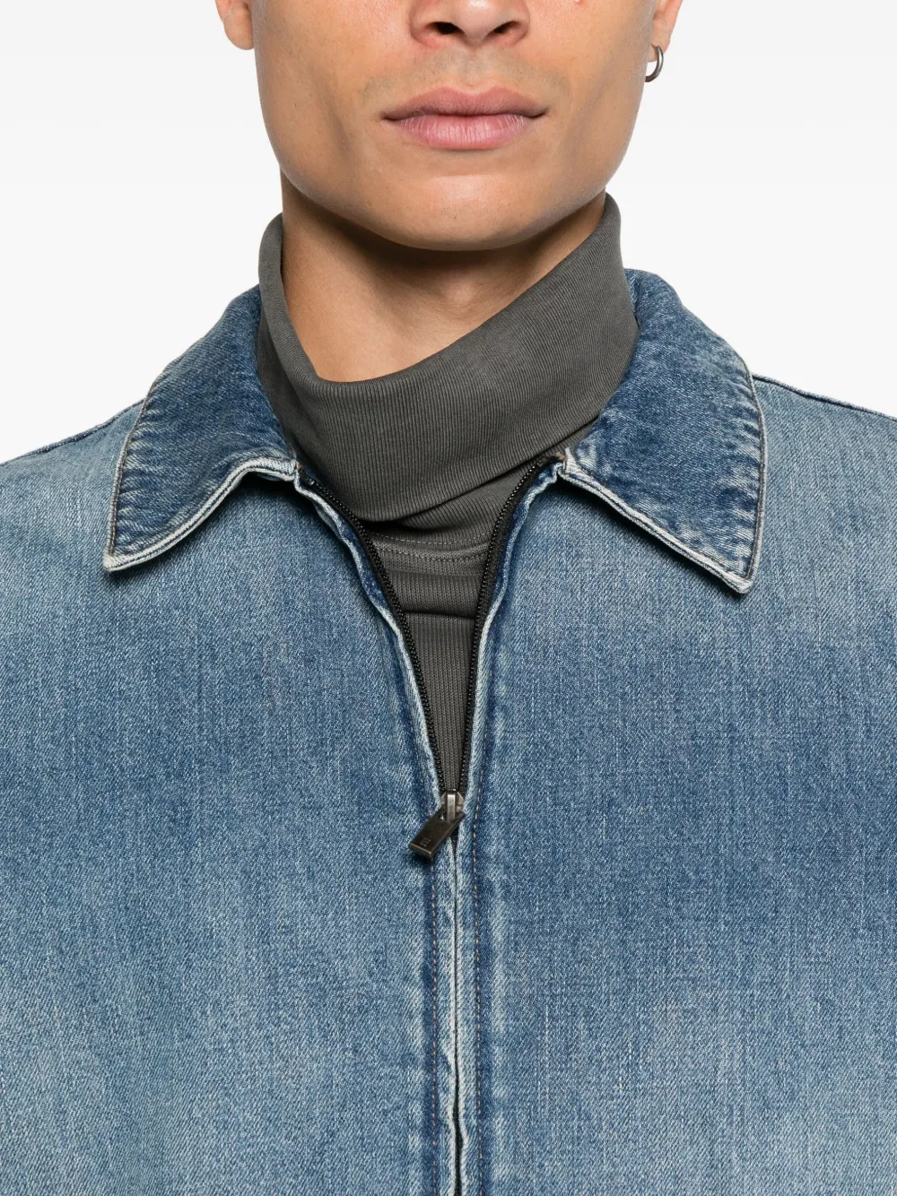 FEAR OF GOD ESSENTIALS Denim jack met rits Blauw