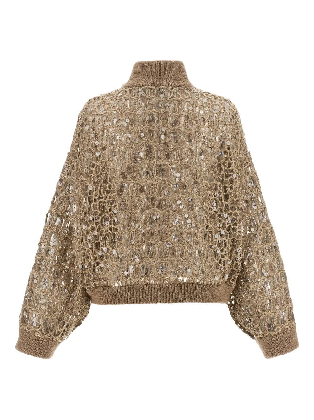 Brunello Cucinelli sequin-embellished cardigan Beige