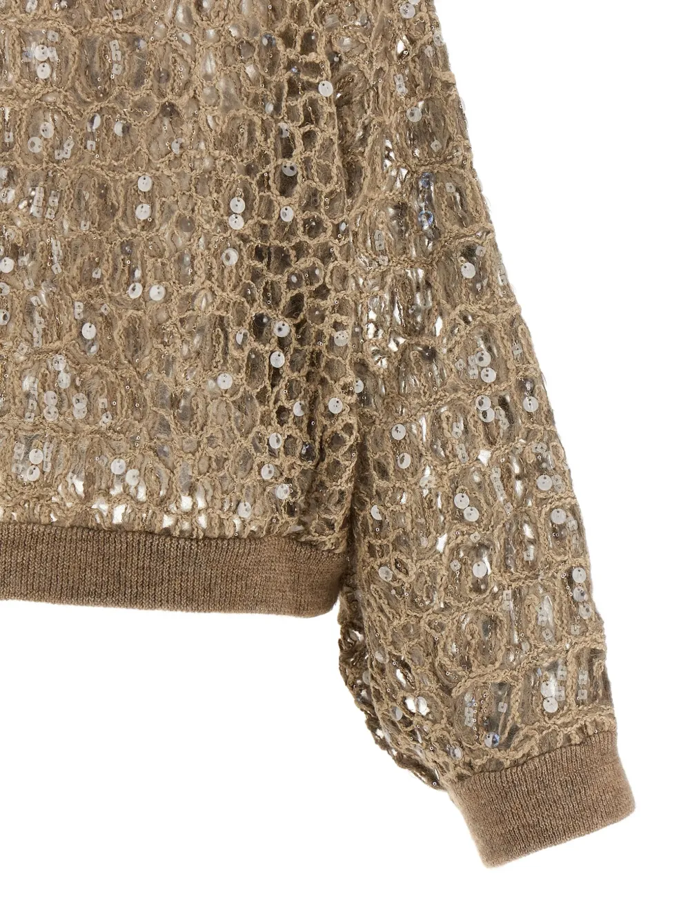 Brunello Cucinelli sequin-embellished cardigan Beige
