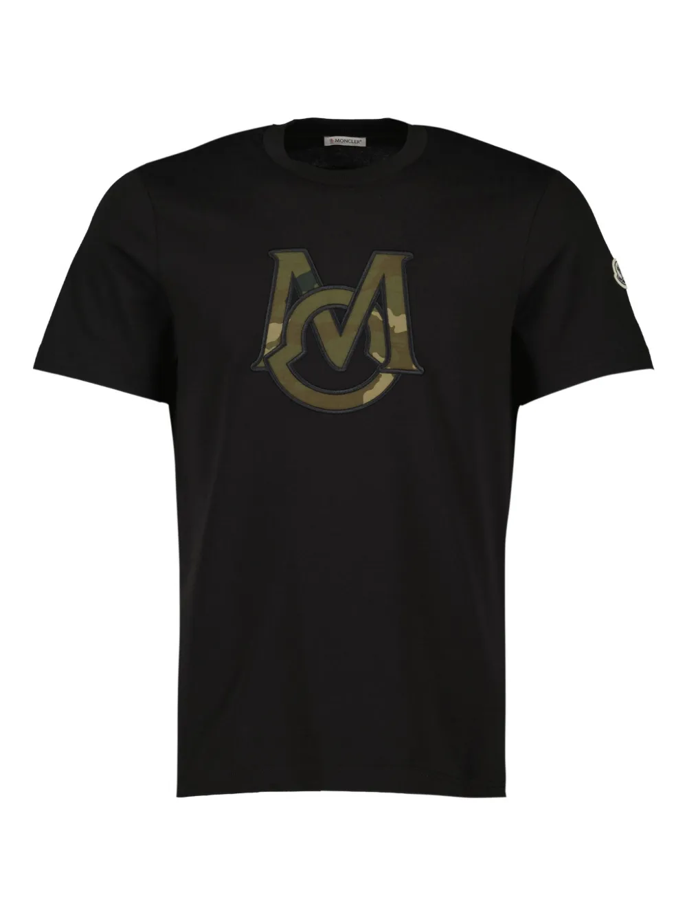 Moncler T-shirt met camouflagepatch en monogram Zwart