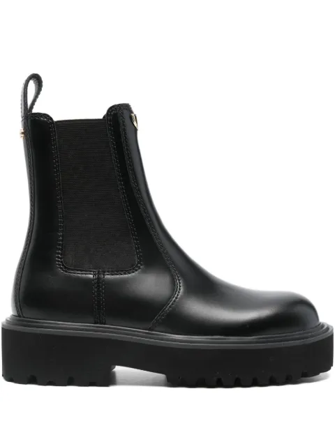 Maje leather platform boots