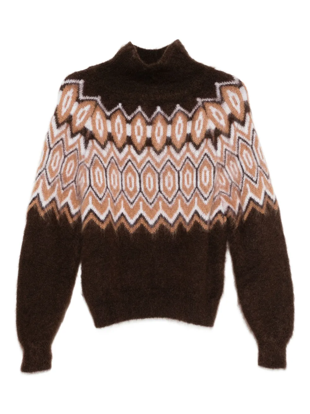 Maje geometric-pattern sweater | Brown | Image 1