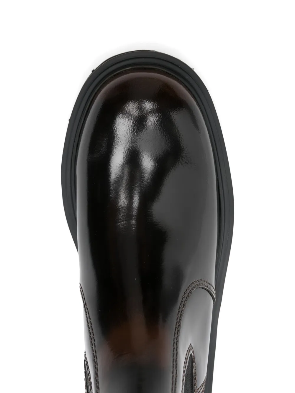 Maje Chelsea laarzen met gelakte afwerking Bruin