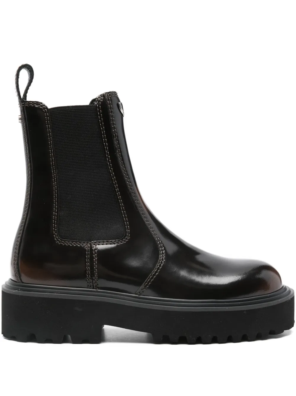 Maje patent-finish Chelsea boots | Brown | Image 1