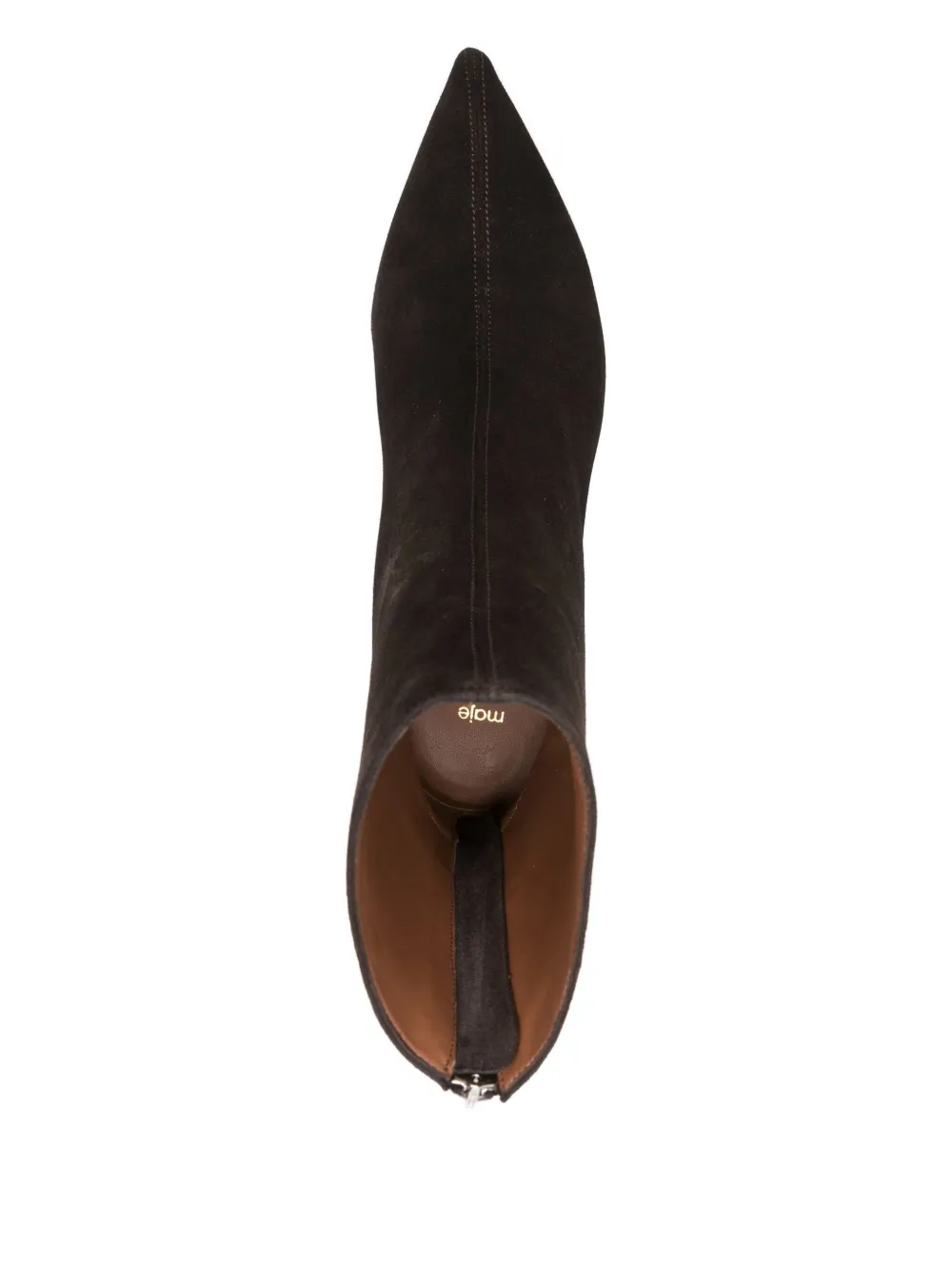 Maje 70mm pointed-toe zip-up boots Brown