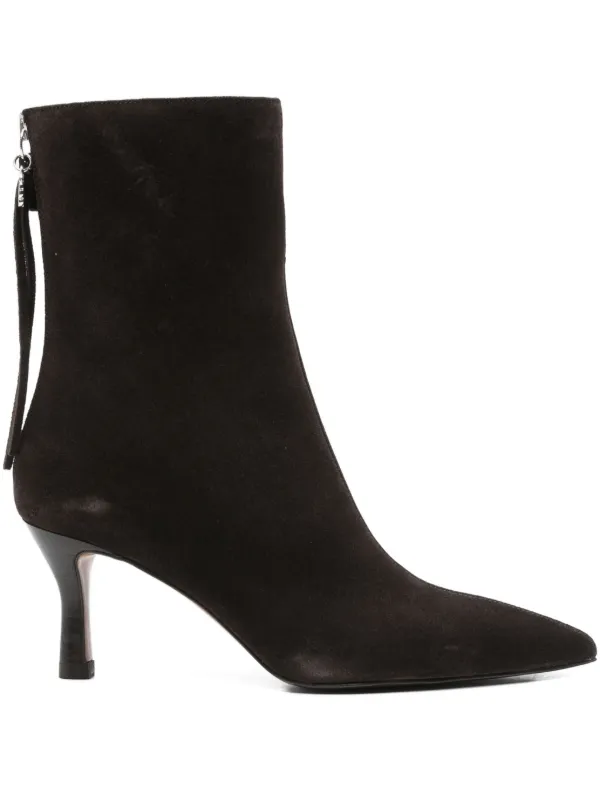 Maje 70mm pointed-toe zip-up Boots Brown FARFETCH JO