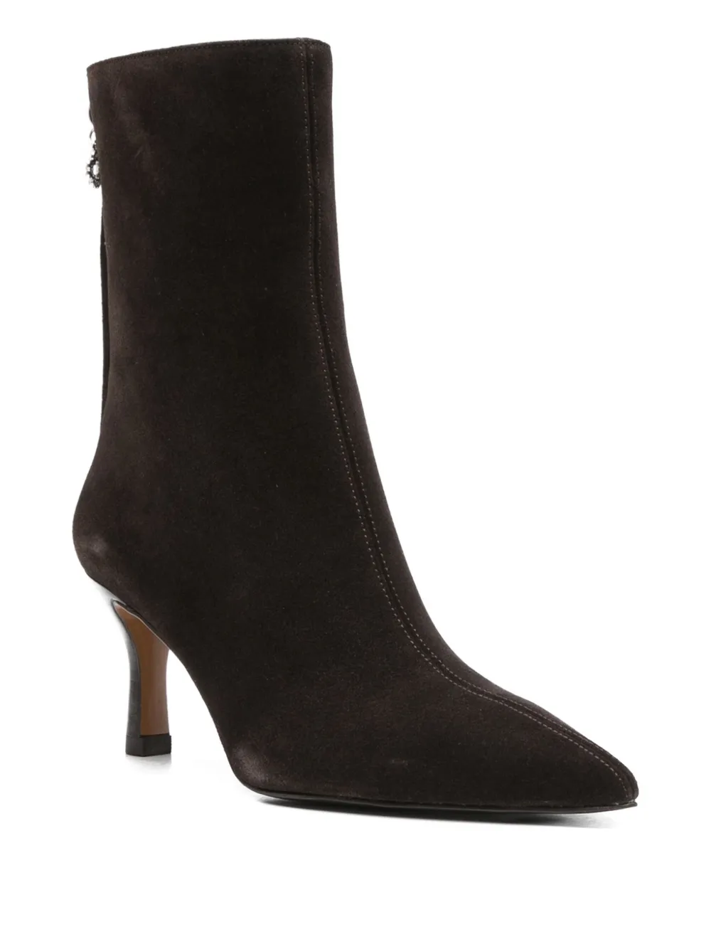 Maje 70mm pointed-toe zip-up boots Brown
