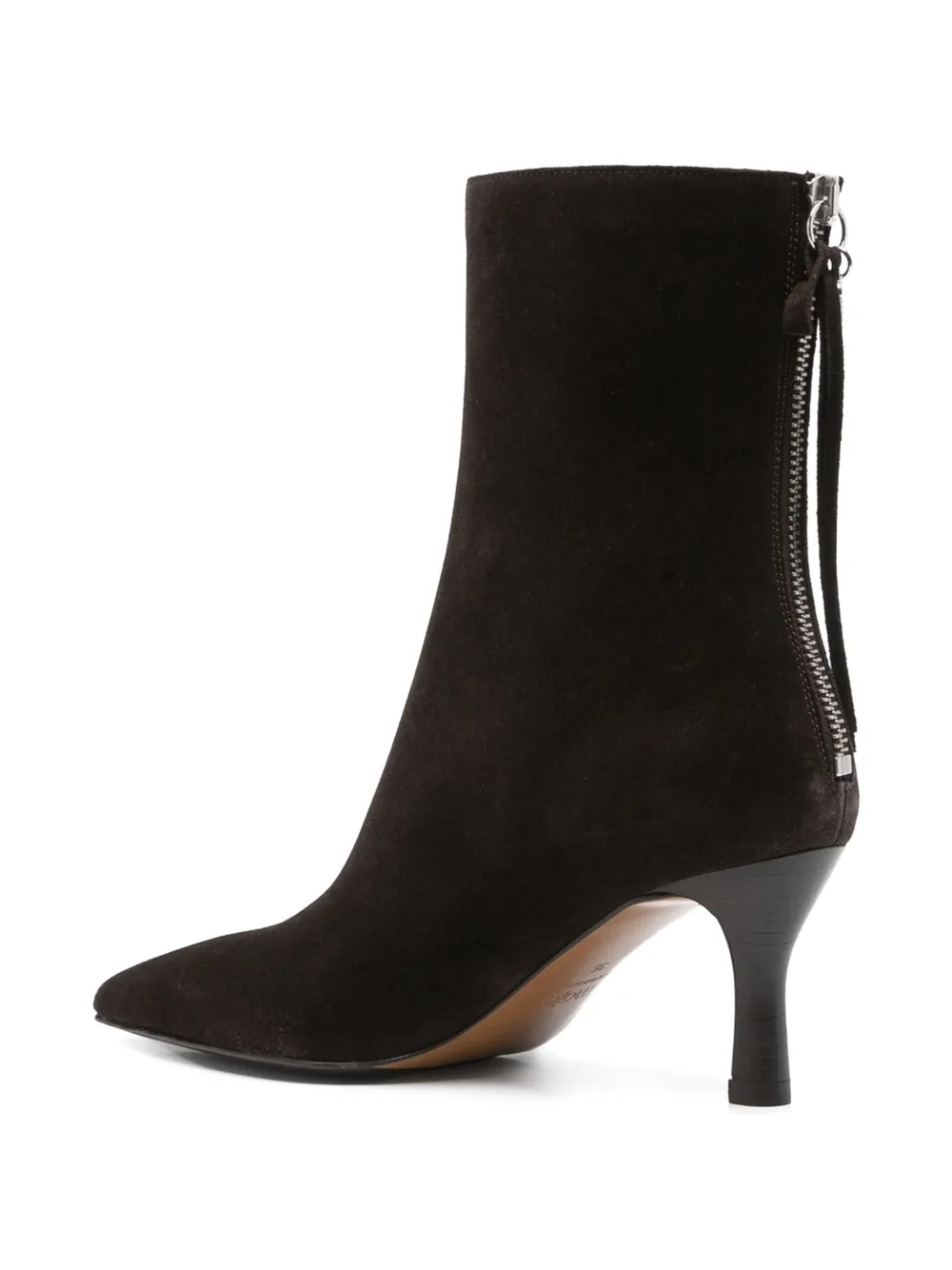 Maje 70mm pointed-toe zip-up boots Brown