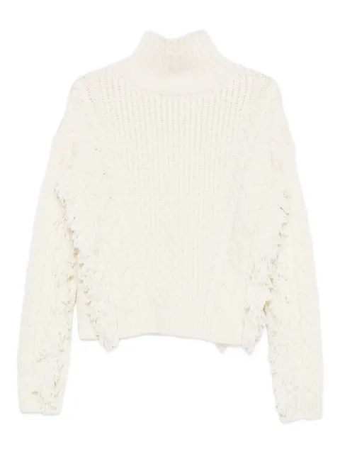 Maje cable-knit fringed sweater 
