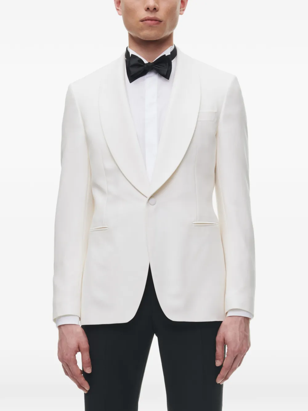 Fursac Shawl-collar Single-breasted Suit Jacket In White