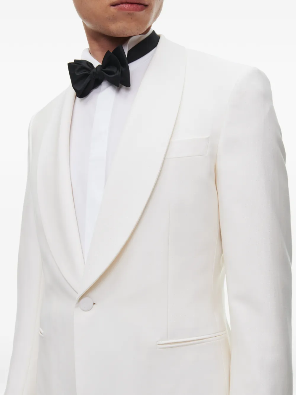 Fursac Shawl-collar Single-breasted Suit Jacket In White