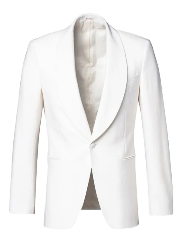 FURSAC Shawl-collar Single-breasted Suit Jacket in White