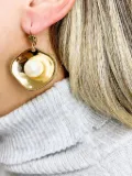 SERPUI shell pearl earrings - Gold