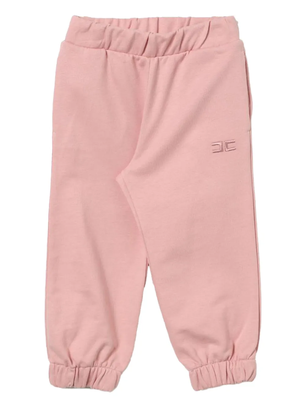 Elisabetta Franchi Kids elastic-cuff cotton trousers Roze