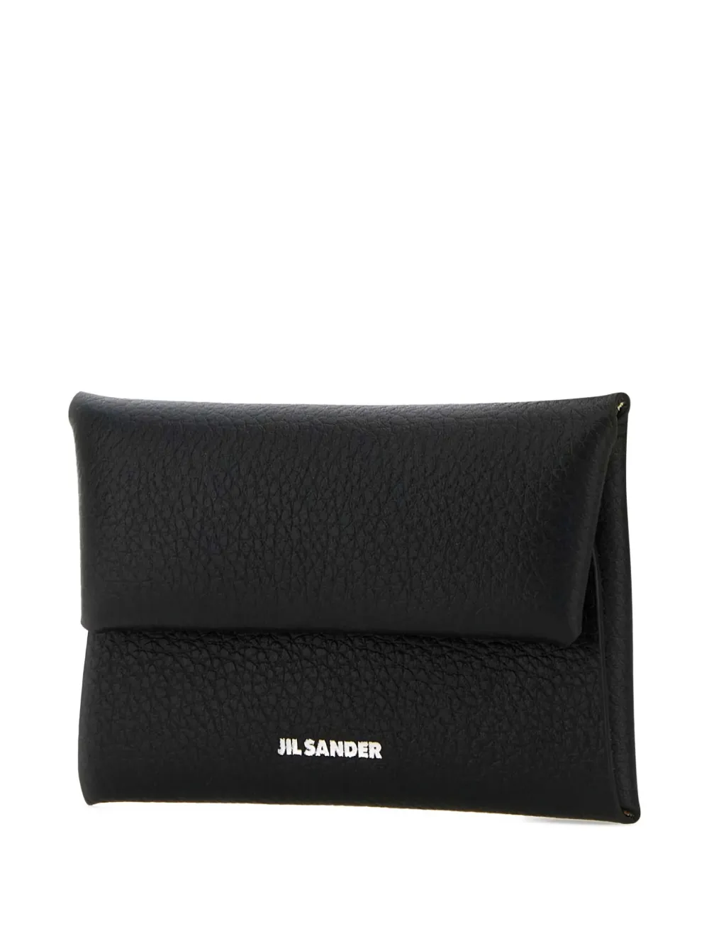Jil Sander folded leather coin purse Zwart