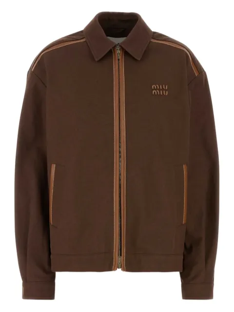 Miu Miu leather-trimmed cotton jacket
