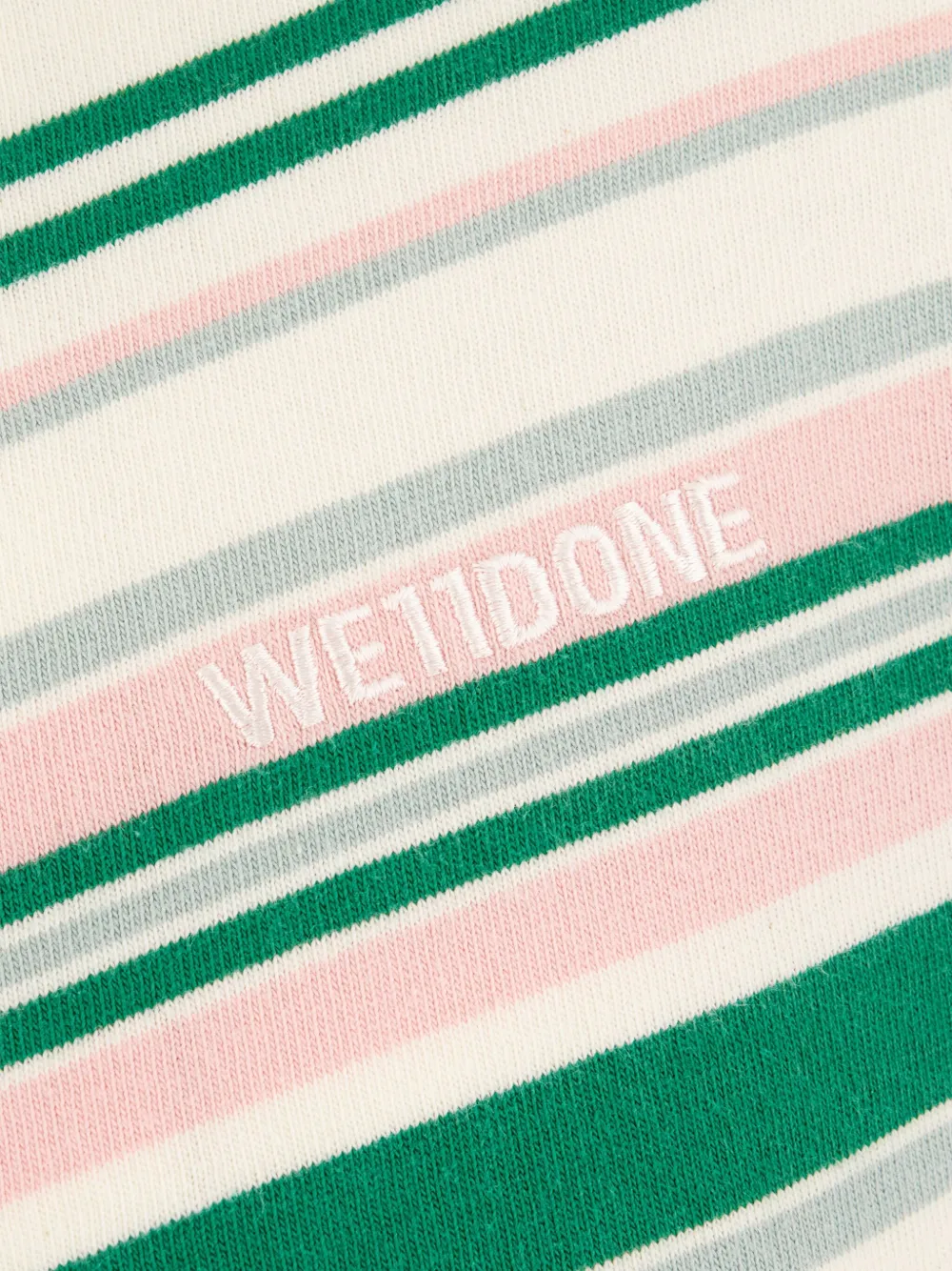 We11done Gestreept T-shirt met lange mouwen Beige