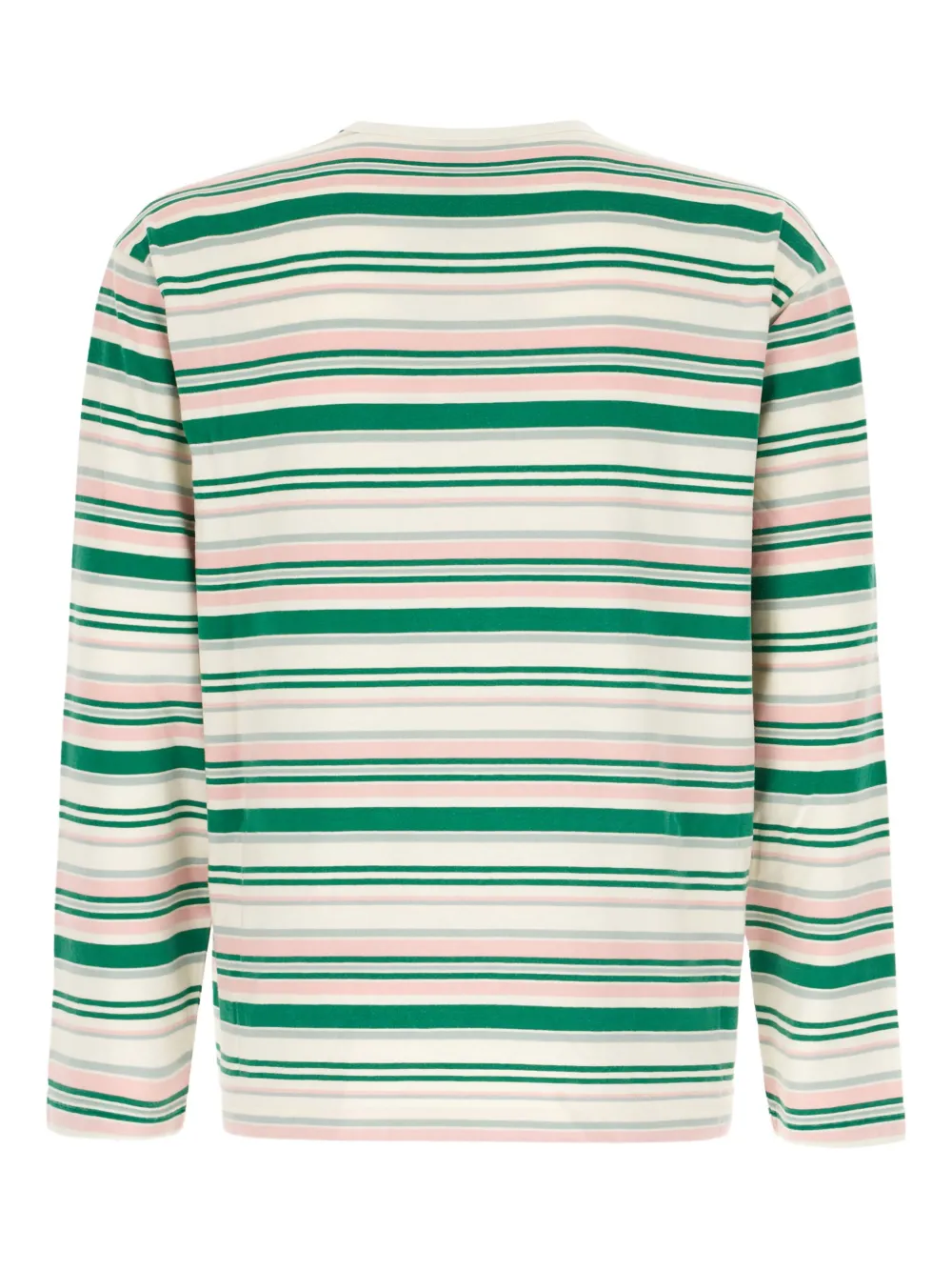 We11done Gestreept T-shirt met lange mouwen Beige