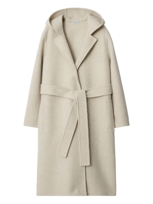 Burberry フーデッド カシミアコート | ニュートラル | FARFETCH JP