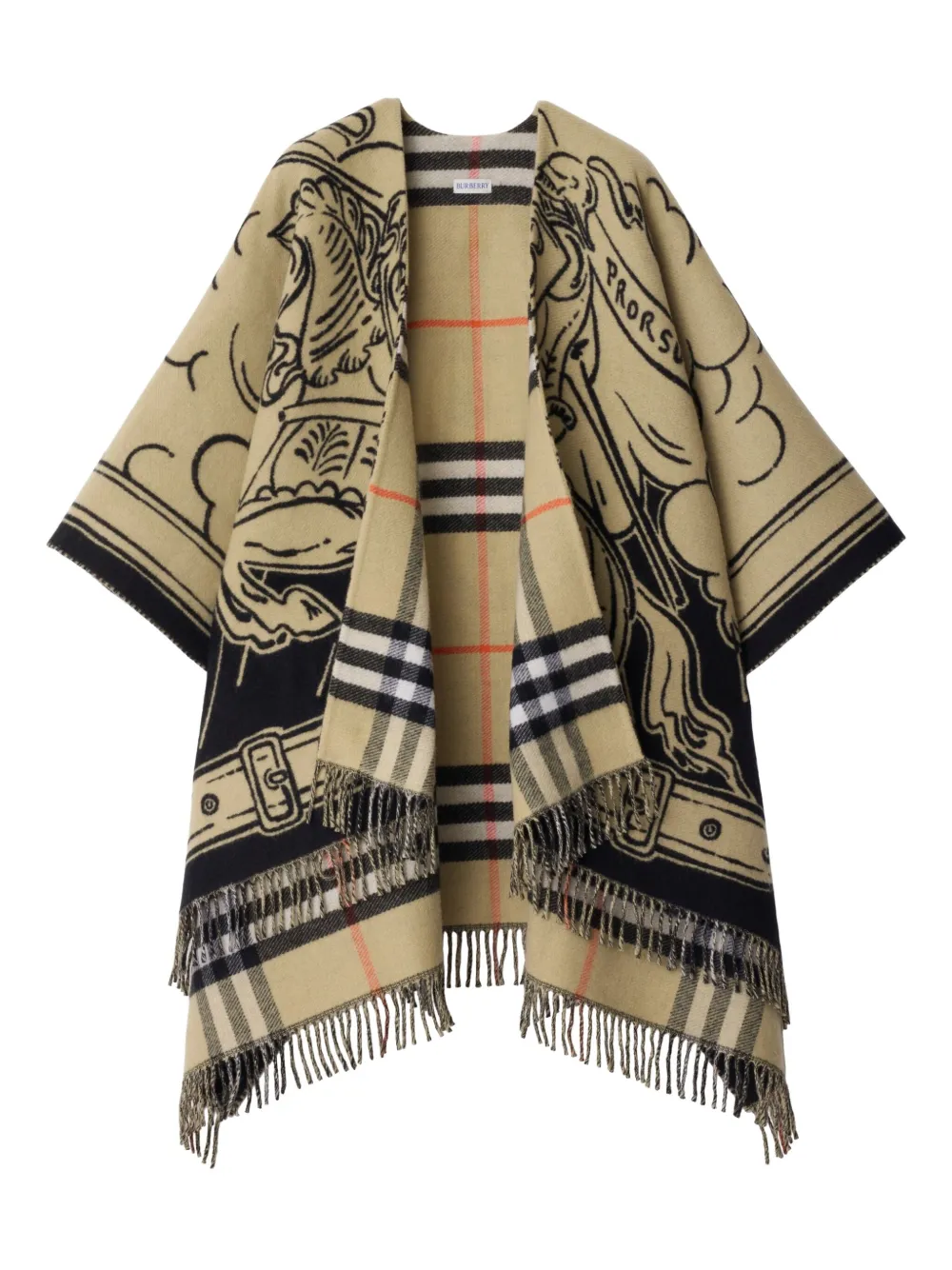 Burberry Equestrian Knight Motif Scarf In Neutral