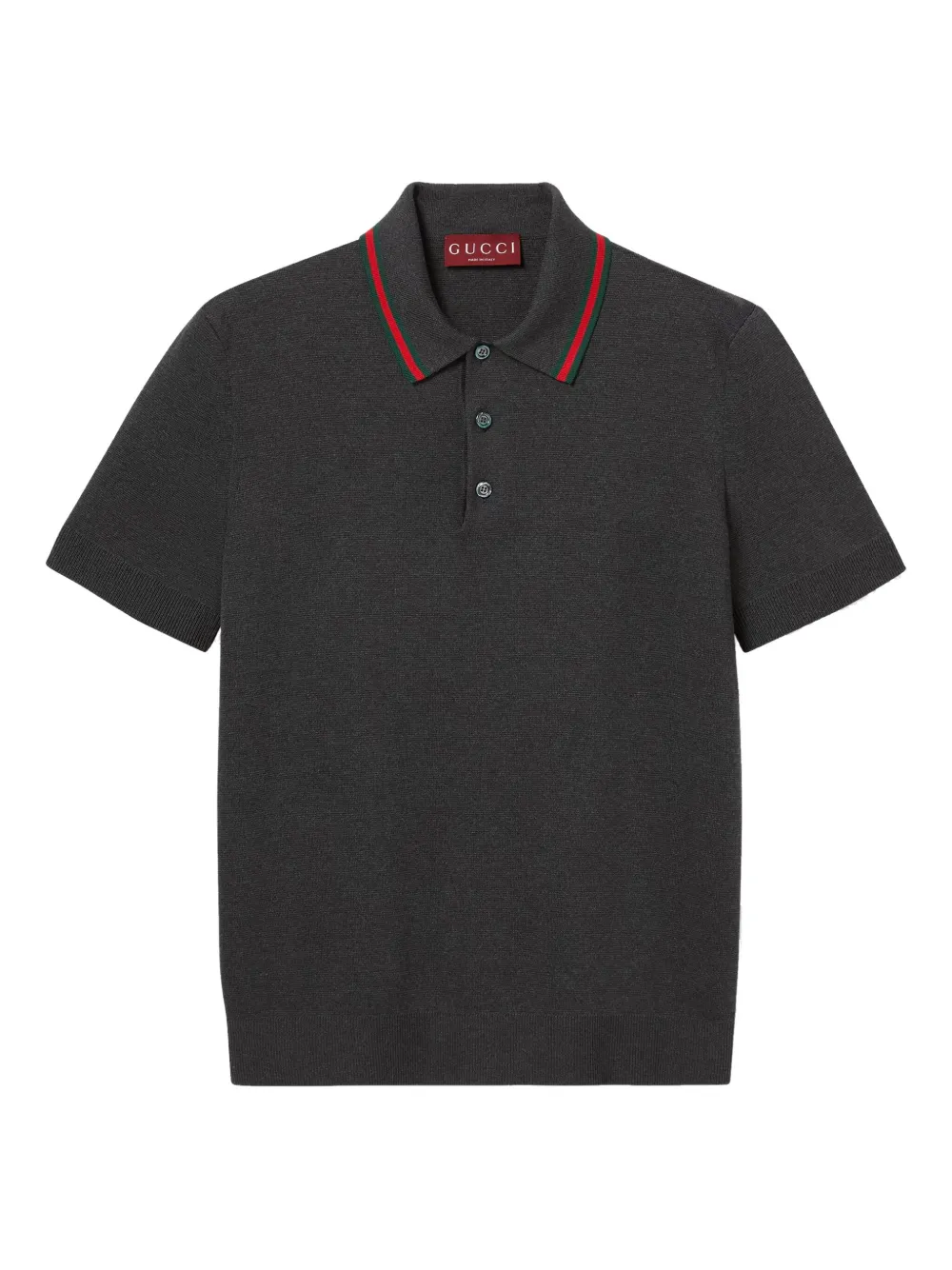 Gucci web-striped polo shirt Grijs