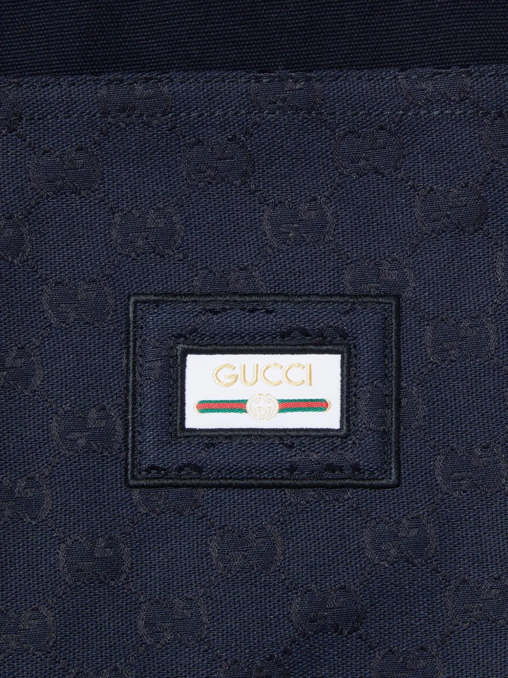 Gucci logo-patch cotton trousers Blauw