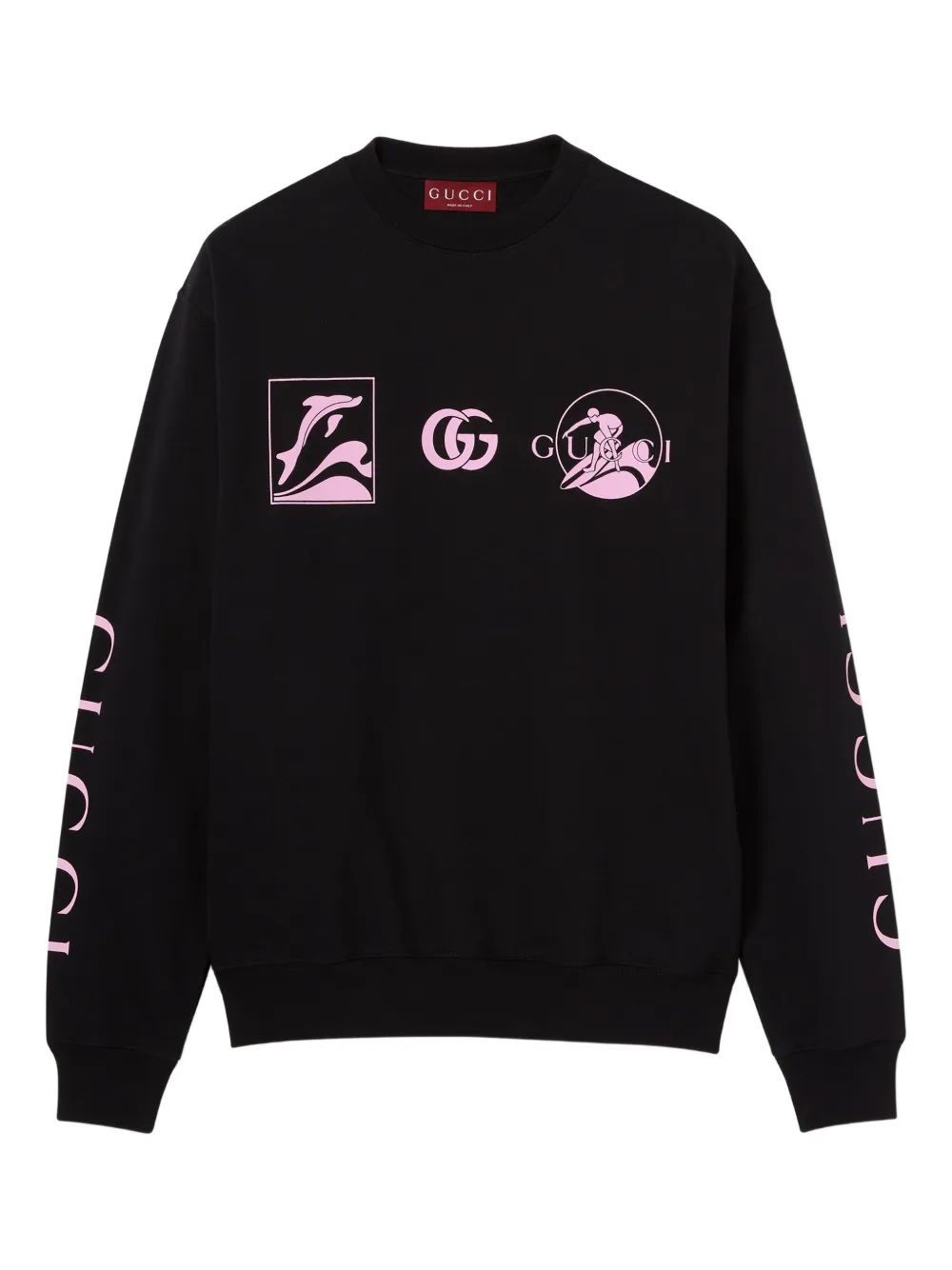 Gucci printed crew-neck sweatshirt Zwart