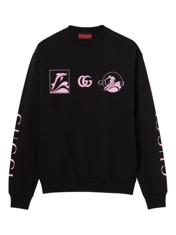 【関税込・国内発送】GUCCI プリント コットン スウェットシャツ 国内発送☆GUCCI】ブレード プリントコットンスウェットシャツ