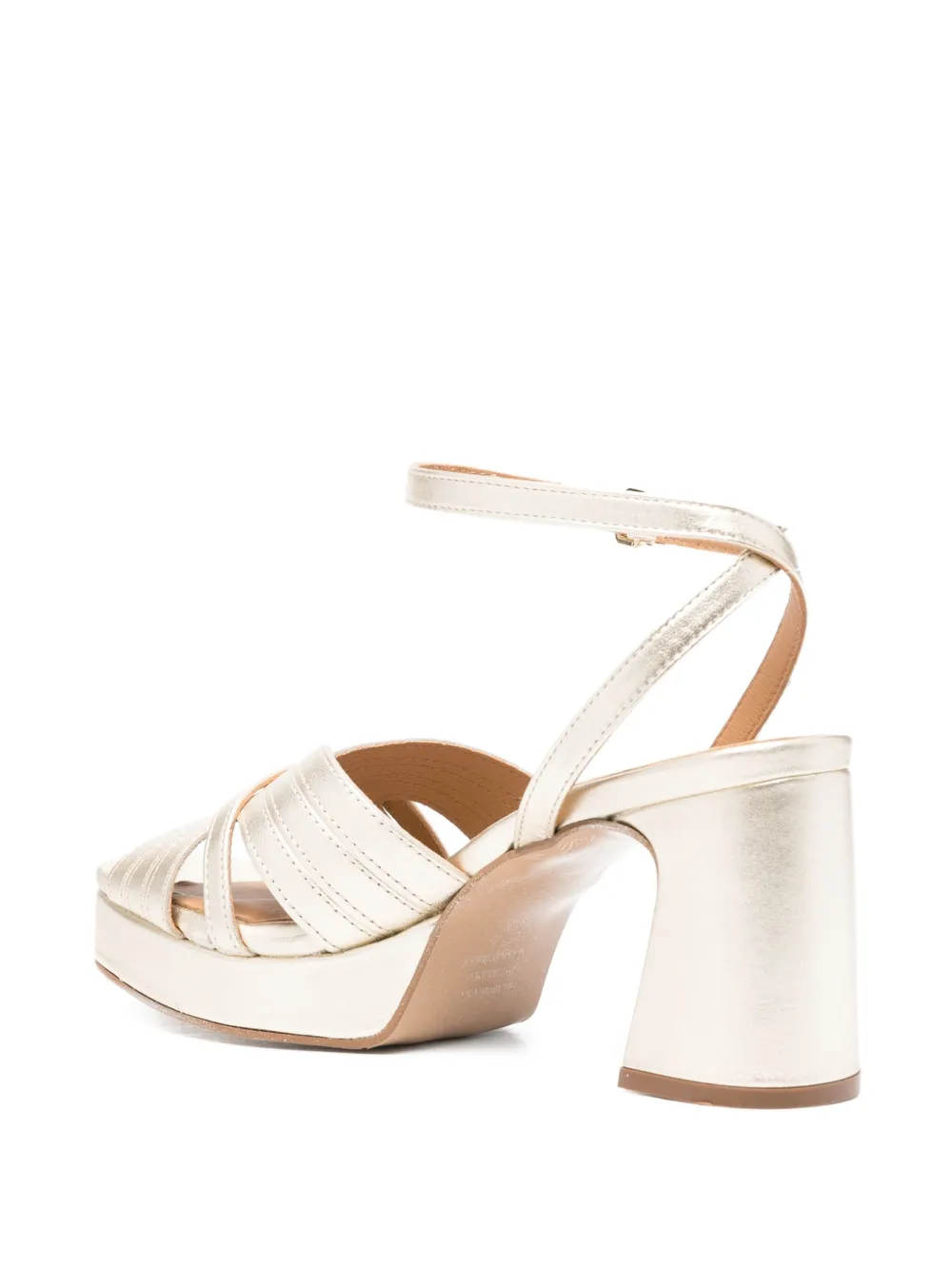 Pedro Miralles 80mm crossover platform sandals Gold